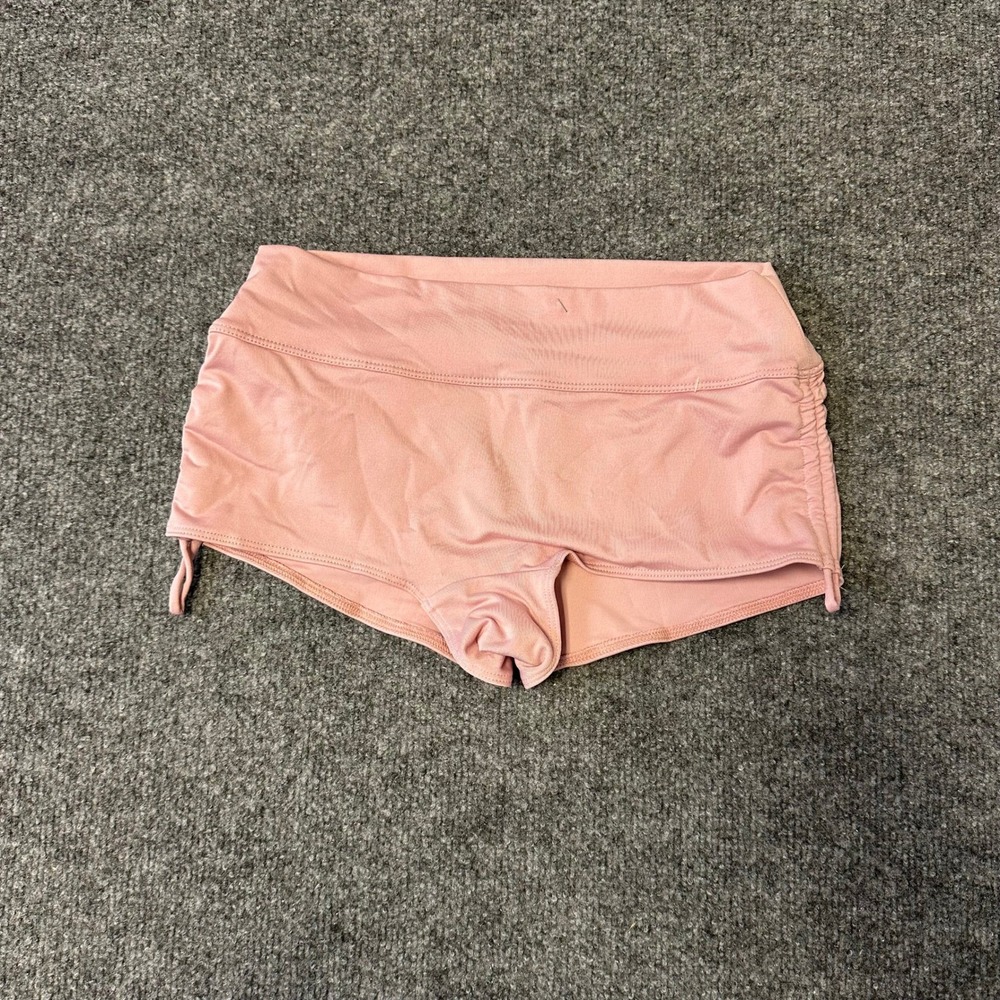 Pink Sport Shorts Womens Size S Pink Cinched Side Drawstring Athletic Yoga Gym